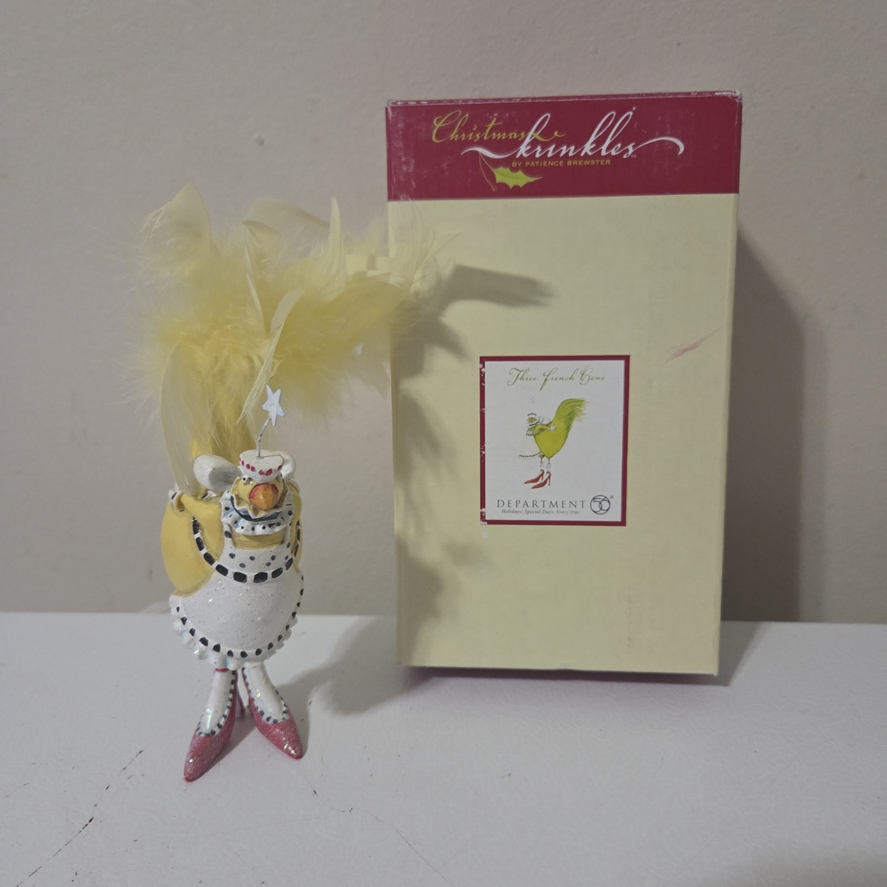 Krinkles Three French Hens Ornament Dept 56 12 Days Christmas Only 1